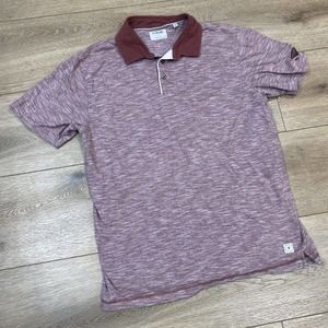 Link Soul Polo Shirt Mens L Red Short Sleeve Casual Cotton